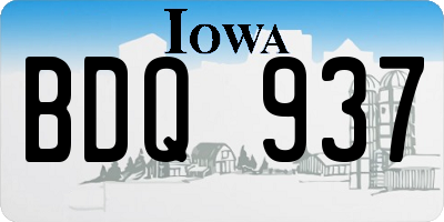 IA license plate BDQ937
