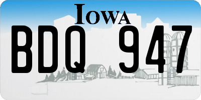 IA license plate BDQ947