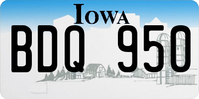 IA license plate BDQ950