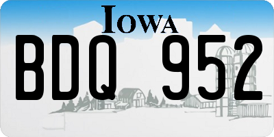 IA license plate BDQ952