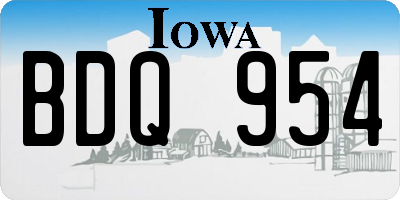 IA license plate BDQ954