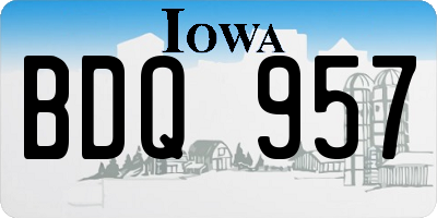 IA license plate BDQ957