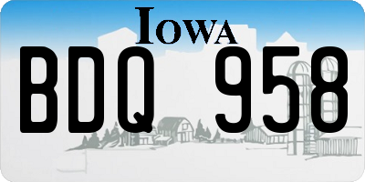 IA license plate BDQ958