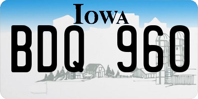 IA license plate BDQ960