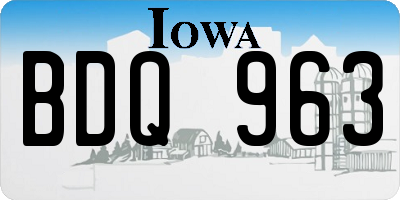 IA license plate BDQ963