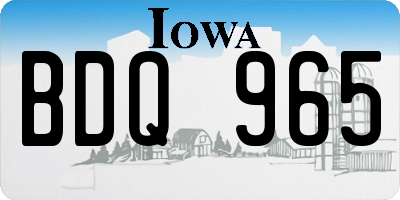 IA license plate BDQ965