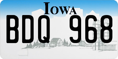 IA license plate BDQ968