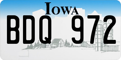 IA license plate BDQ972