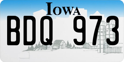 IA license plate BDQ973