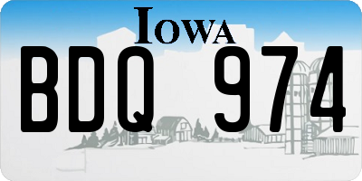 IA license plate BDQ974