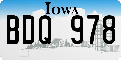 IA license plate BDQ978