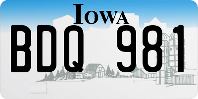IA license plate BDQ981