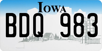 IA license plate BDQ983