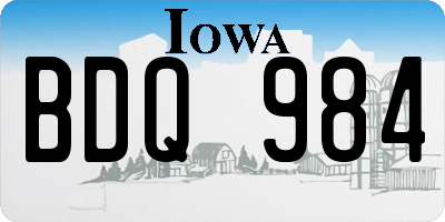 IA license plate BDQ984
