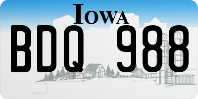 IA license plate BDQ988