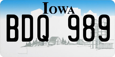 IA license plate BDQ989