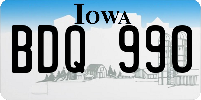 IA license plate BDQ990