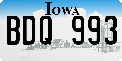 IA license plate BDQ993