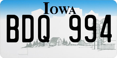 IA license plate BDQ994