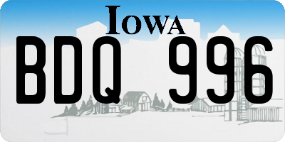 IA license plate BDQ996