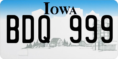 IA license plate BDQ999