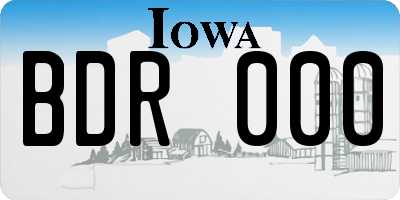 IA license plate BDR000