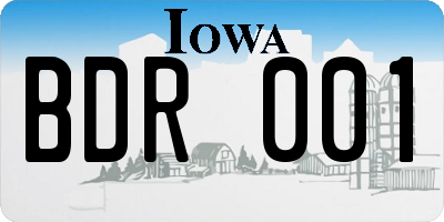IA license plate BDR001