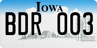 IA license plate BDR003