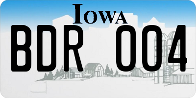 IA license plate BDR004