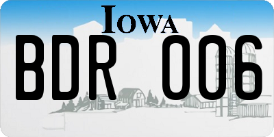 IA license plate BDR006