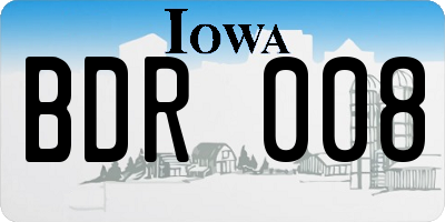 IA license plate BDR008