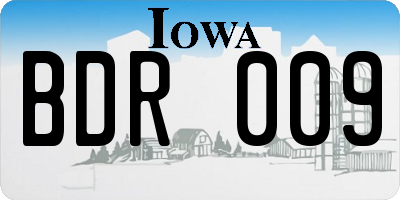IA license plate BDR009