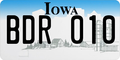 IA license plate BDR010