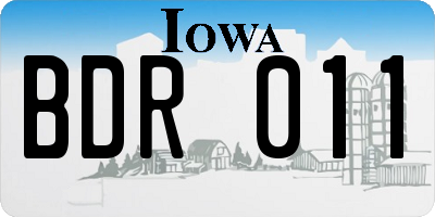 IA license plate BDR011