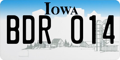 IA license plate BDR014