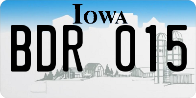 IA license plate BDR015