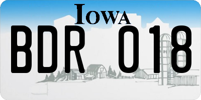 IA license plate BDR018