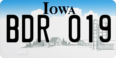 IA license plate BDR019