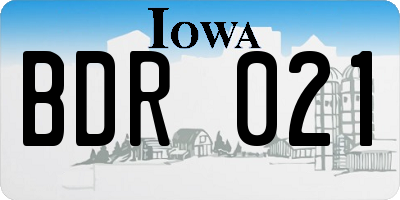 IA license plate BDR021
