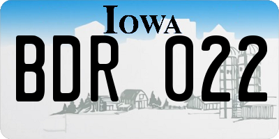 IA license plate BDR022