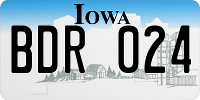 IA license plate BDR024
