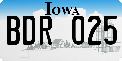IA license plate BDR025