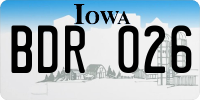 IA license plate BDR026