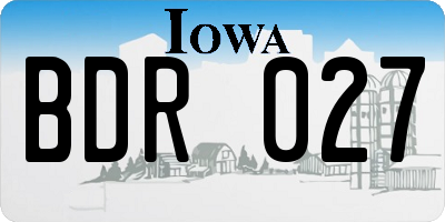 IA license plate BDR027
