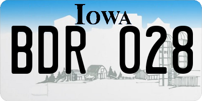 IA license plate BDR028
