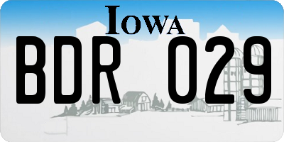 IA license plate BDR029