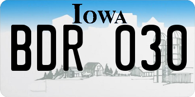 IA license plate BDR030