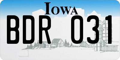 IA license plate BDR031