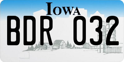 IA license plate BDR032