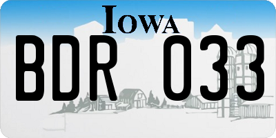 IA license plate BDR033